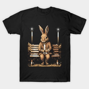 Easter Rabbit On Park Bench Bunny Lovers T-Shirt